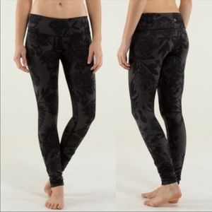 Lululemon Wunder Under Brisk Bloom Black Soot Pants